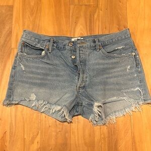 AGOLDE Parker Denim Blue Women's Shorts in 32